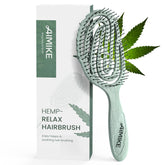 AIMIKE Hemp-Relax brush front view highlights hemp fibers for eco-friendly detangling.