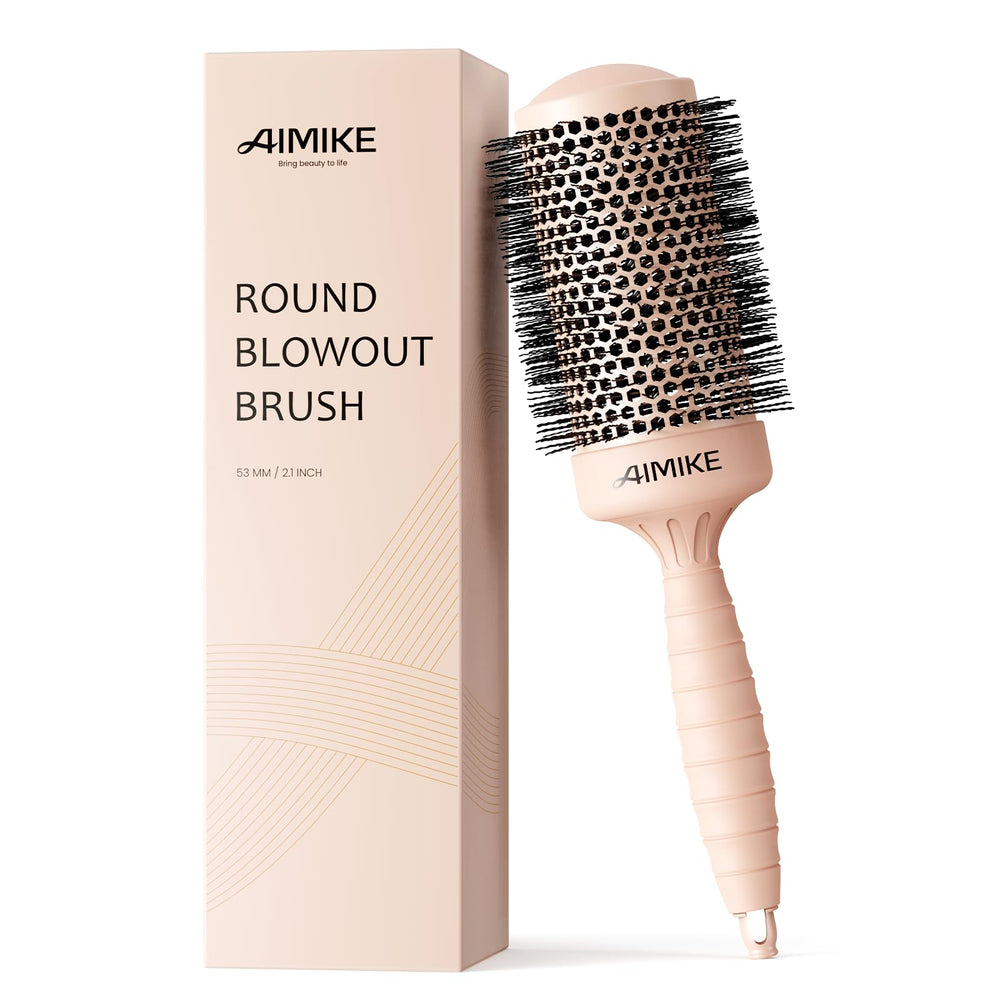 AIMIKE round brush with a 2.1 inch barrel for quick, voluminous blowouts.