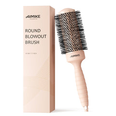 AIMIKE nano ion round brush close-up for smoother, shinier hair.