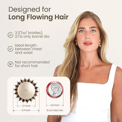 AIMIKE Round Hair Brush closeup showing boar bristles for smoothing