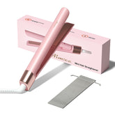 AIMSEE mini flat iron pink with compact travel design for on-the-go styling.
