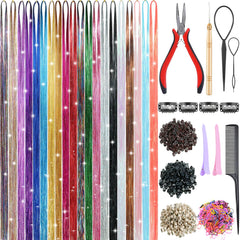 Ainani hair tinsel kit with 20 colors adds sparkling length for vibrant festival looks.