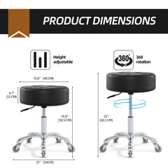 Ainilaily rolling stool features quiet wheels for smooth movement on any floor.