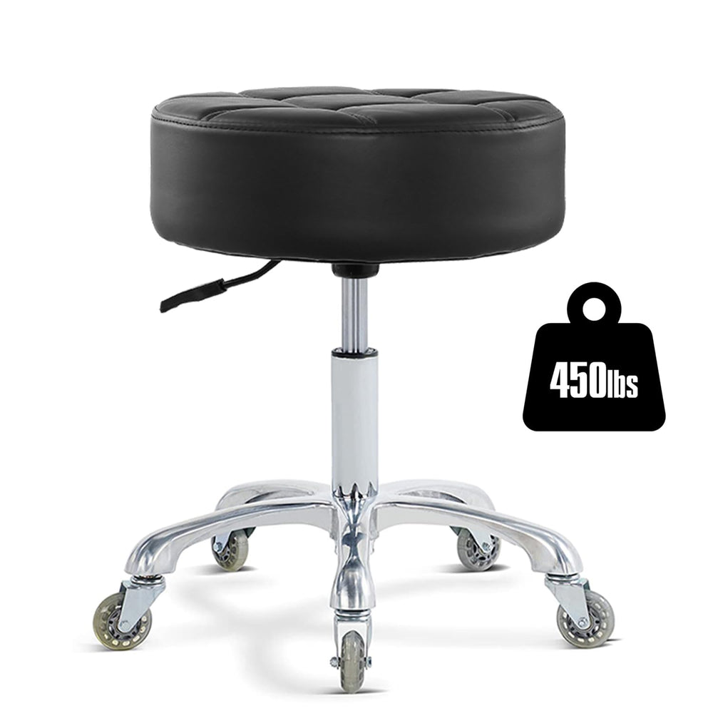 Ainilaily rolling stool with thick cushion provides long-lasting comfort during extended sessions.