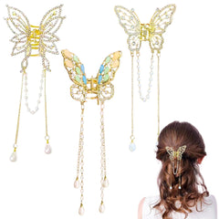 Ainvhh butterfly hair claw clip 3pc set provides secure grip for all-day wear
