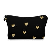 Aiphamy Brushed Gold Heart travel makeup bag keeps essentials organized and stylish.