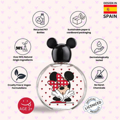 Air Val Minnie Mouse EDT bottle cap close-up, easy spray for children.