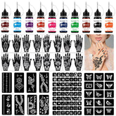 AirNOGO kit tatuaje temporal frente del set, ideal para fiestas y arte corporal DIY