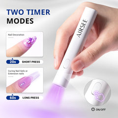 AIRSEE mini UV nail lamp USB charging for flexible power during travel