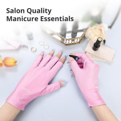 Versatile anti-UV gloves for manicures and outdoor activities.