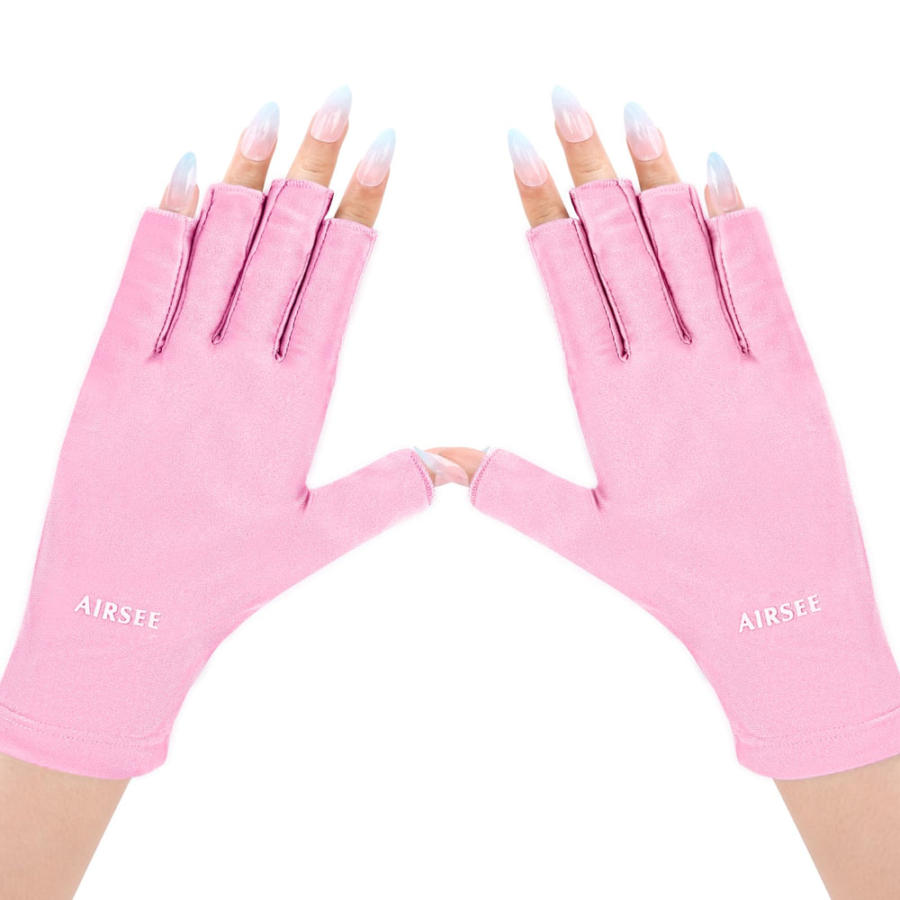 AIRSEE UV gloves for nail lamp shield skin with UPF50+ protection.