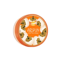 Airspun talc-free loose powder in translucent compact for oil absorption.