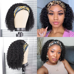 AISI QUEENS glueless headband wig on model for effortless styling