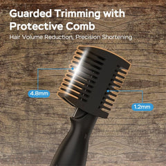 Aisleek eyebrow trimmer used on face and beard for grooming