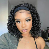 Aiterina headband wig deep wave 12 inch front view for natural everyday wear