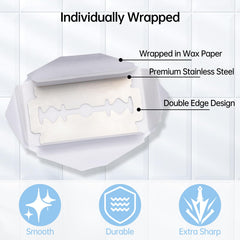 Ajrwiiy double-edge blade refills with a balanced, close-cutting capability.