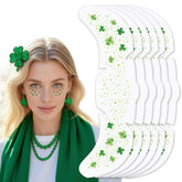 AKAKL tatuajes temporales San Patricio trébol brillante, ideal para fiestas con brillo duradero.