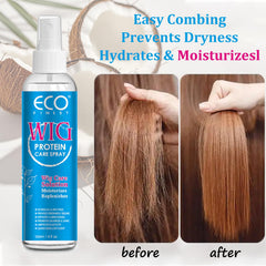 AKBAN Wig Spray suaviza y desenreda para un aspecto más natural.
