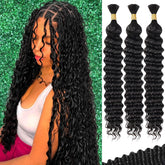 AKONSOUL 22in deep wave bulk braiding hair for versatile boho styles.