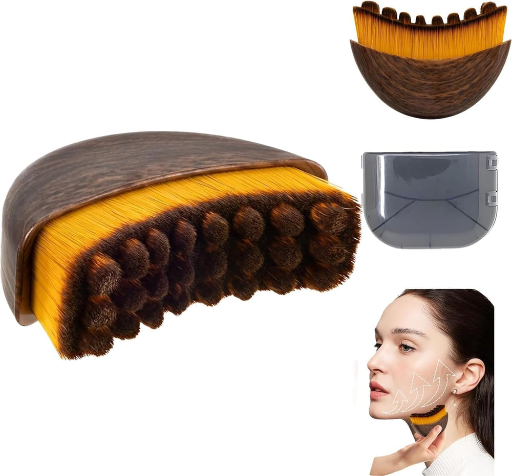 AKRYLIX Lymphatic Contour Face Brush shows ergonomic design for precise lymphatic massage.