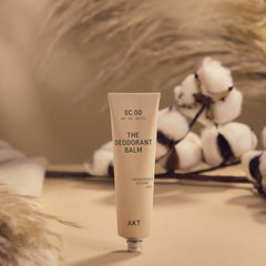 Application dab of AKT Deodorant Balm ready for quick underarm use.
