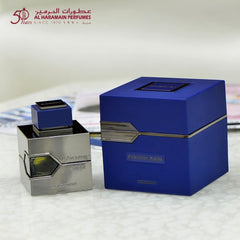 Al Haramain L'Aventure Knight bottle side view, elegant presentation.