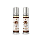 Al-Rehab Choco Musk rollerball bottle with amber vanilla fragrance for all-day wear.