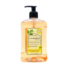 Jabón con aceites vegetales de Provenza limón cuida la piel durante el lavado.