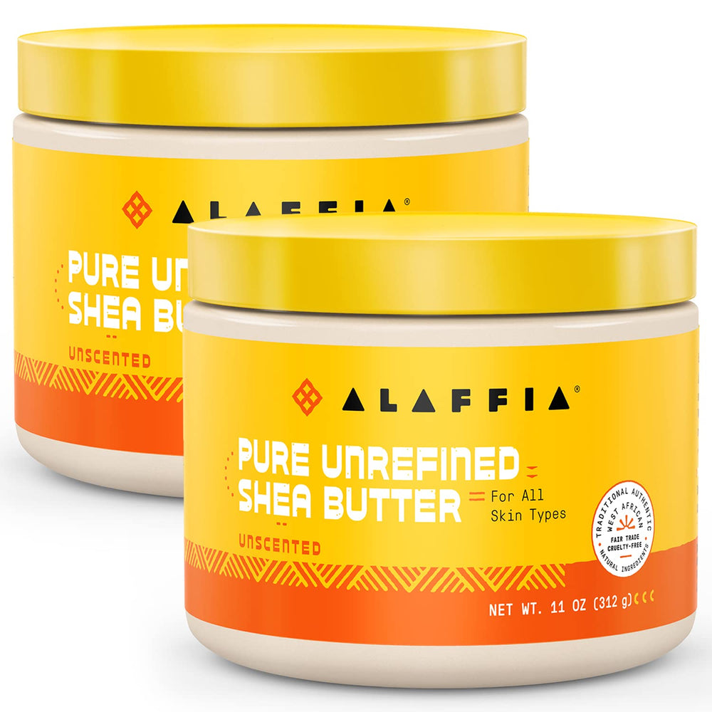 Alaffia EveryDay Shea butter jar close-up highlighting rich texture for deep hydration