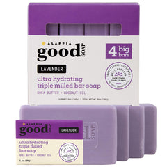 Alaffia Good Soap Lavanda: barra principal, aroma calmante para piel suave.