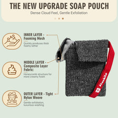 Alankilo, bolsa exfoliante suave para exfoliar piel sin irritación durante el baño.
