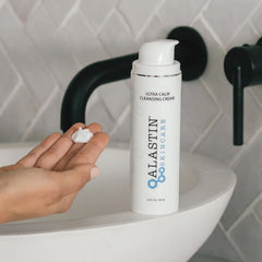 ALASTIN Ultra Calm Cleansing Cream close-up emphasizes nourished, hydrated skin.
