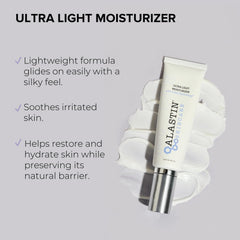 ALASTIN Ultra Light texture close-up highlighting silky, non-greasy feel for sensitive skin