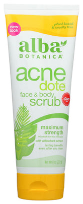 Alba Botanica Acnedote exfoliante en frasco, limpieza profunda del rostro