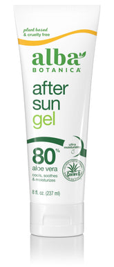 Alba Botanica gel Aloe Vera 80% en bote para calmar la piel tras el sol