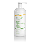 Loción Emoliente sin olor de Alba Botanica en frasco, hidratación suave para piel sensible.