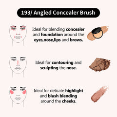 Albeaut 193 Concealer Brush dense soft vegan bristles ideal for sensitive skin.