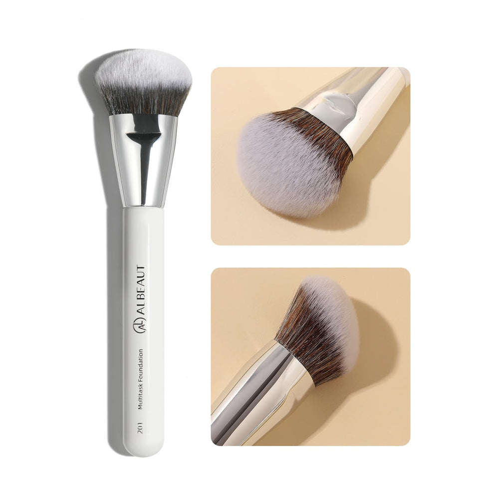 ALBEAUT 201 angled foundation brush with large head for precise blending.