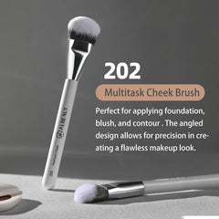 Albeaut 202 multitask brush focusing on contour and sculpted cheeks.