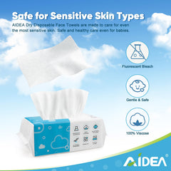 AIDEA face towels in wet-dry dual-use setup for skincare and cleansing tasks.