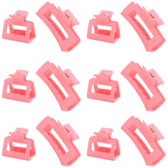 Alemaky clip rectangular rosa grande, acabado mate antideslizante para cabello grueso.