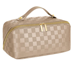 ALEXTINA large-capacity travel cosmetic bag shows organized space for on-the-go beauty essentials