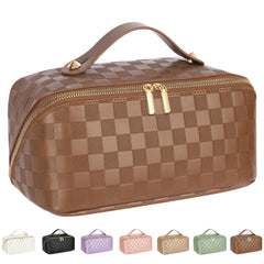 ALEXTINA travel cosmetic bag closed, compact and durable for organized trips.
