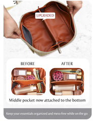 ALEXTINA waterproof PU leather keeps contents protected during travel