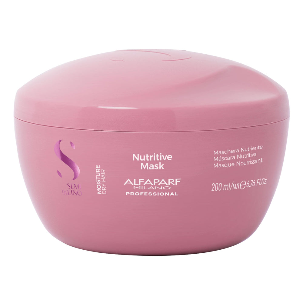 ALFAPARF MILANO Semi di Lino Moisture Mask packaging highlights color-safe conditioning.