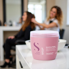 Alfaparf Milano creamy-textured mask ready to nourish parched strands