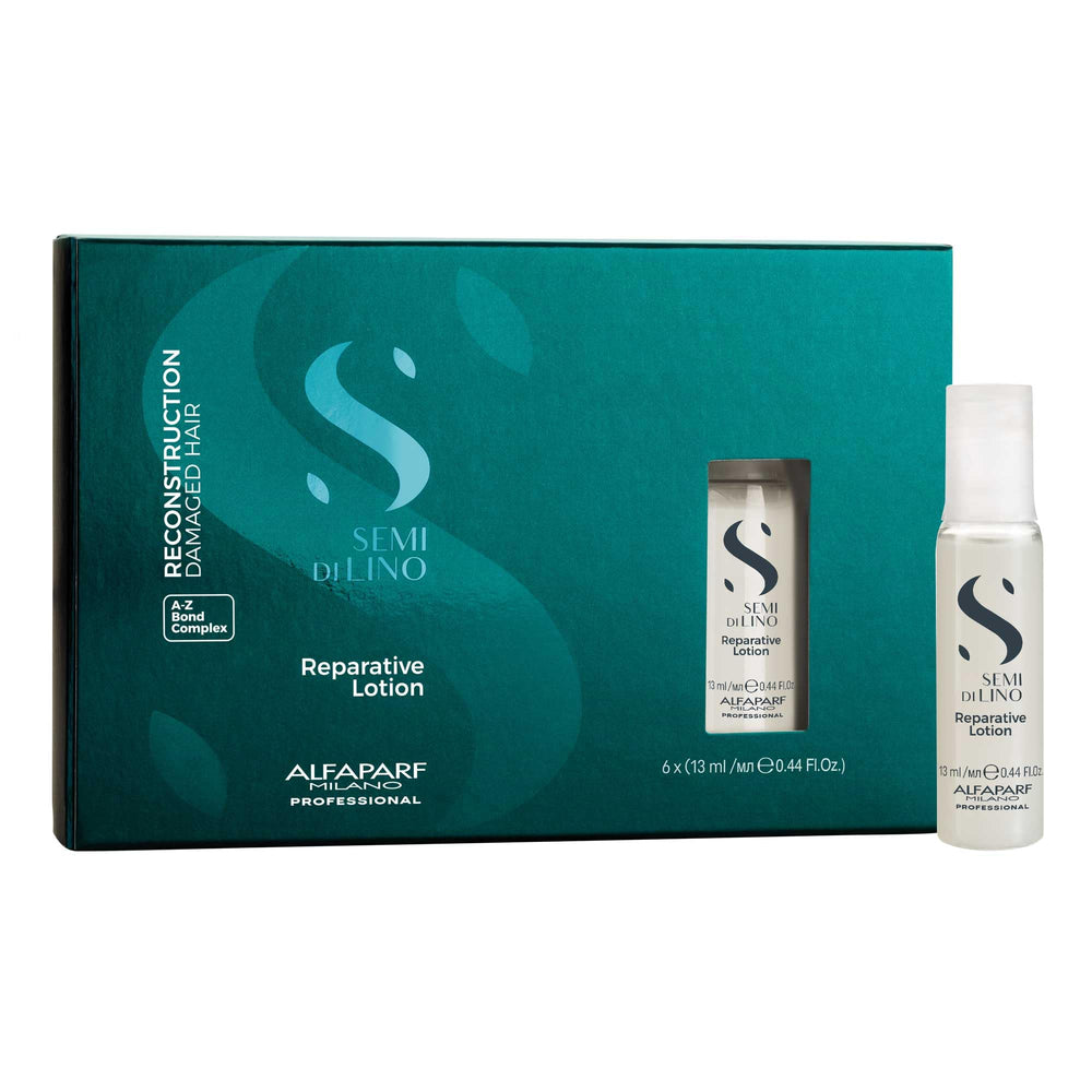 ALFAPARF MILANO Reconstruction leave-in bottle restores strength and shine.