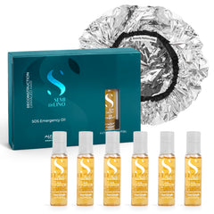 Alfaparf SOS Reconstruction oil six-pack vials ready for targeted repair.