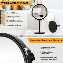 ALHAKIN anti-slip base keeps the mirror steady on any vanity