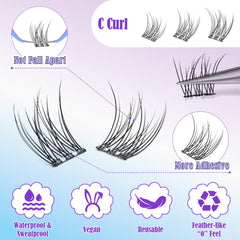 Close-up of 10-12mm CCurl lashes delivering a wispy natural finish.